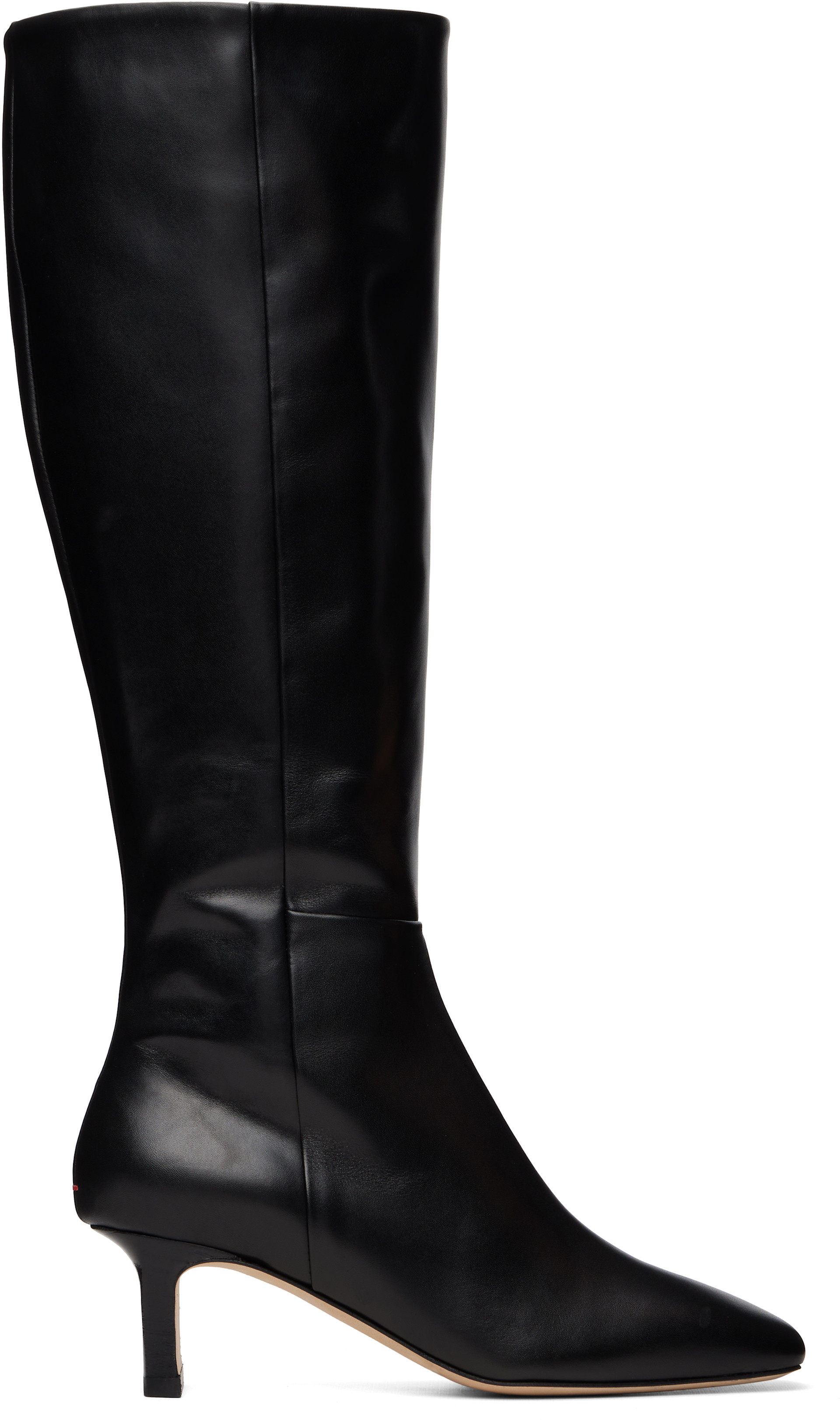 Black Bita Calf Leather Tall Boots