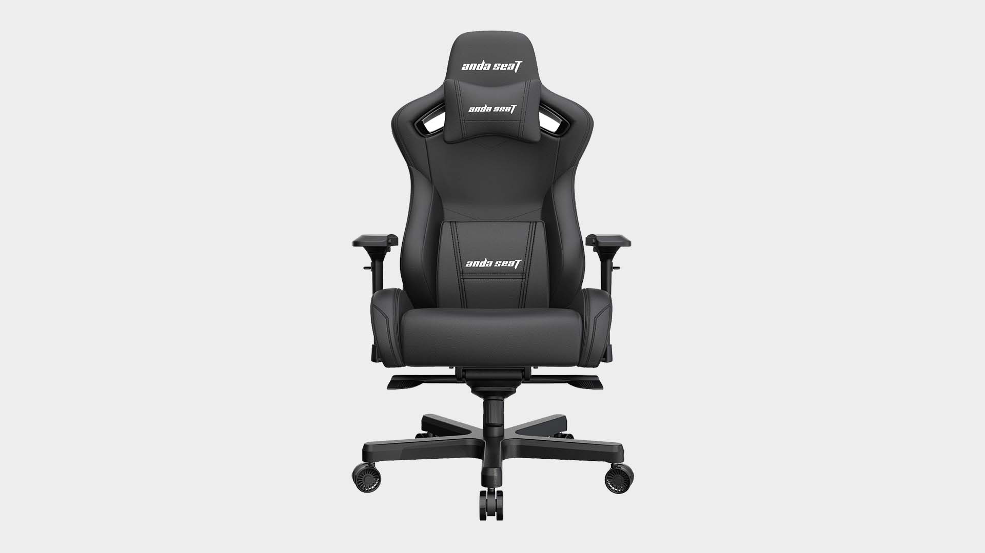 Andaseat Kaiser II gaming chair from various angles on a grey background