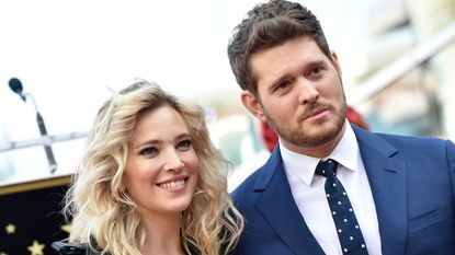 Michael Buble and Luisana Lopilato attend the ceremony honoring Michael Buble with star on the Hollywood Walk of Fame on November 16, 2018 in Hollywood, California.