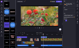 Editing videos in Clipchamp, Microsoft's free video editor with stock footage of flowers