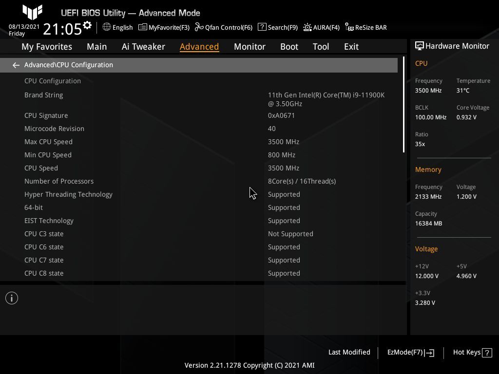 Asus TUF Gaming Z590-Plus WIFI