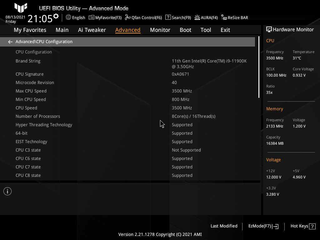 Asus TUF Gaming Z590-Plus WIFI