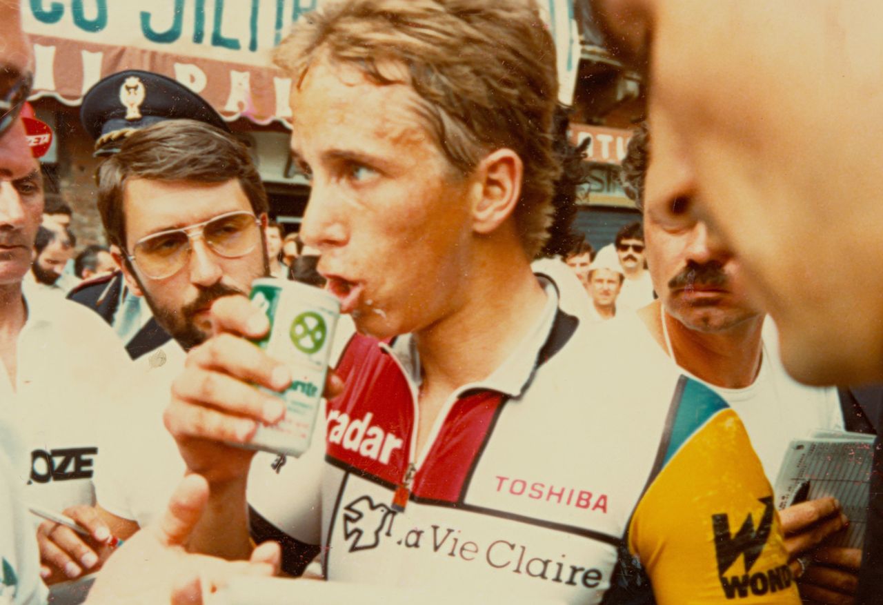 Greg LeMond after a setback in the Siena time trial