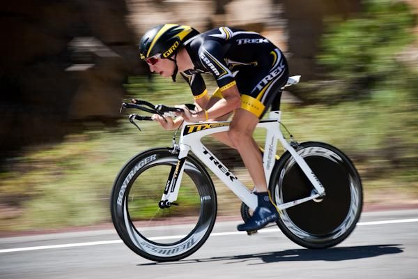 Taylor Phinney (Trek/Livestrong) making up time on the downhill.