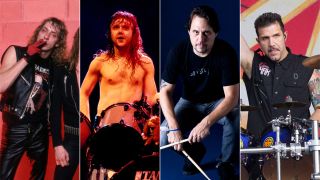 Thrash metal drummers Gar Samuelson, Lars Ulrich, Dave Lombardo and Charlie Benante