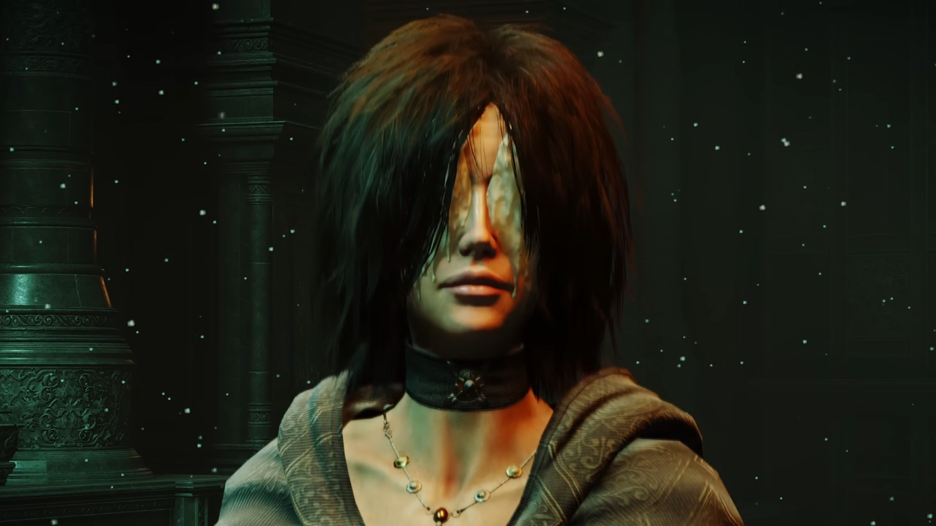 Demon's Souls Maiden in Black with wax-covered eyes