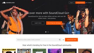 SoundCloud homepage screenshot