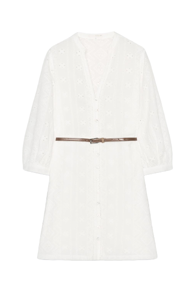 ZARA, Openwork Embroidered Mini Dress