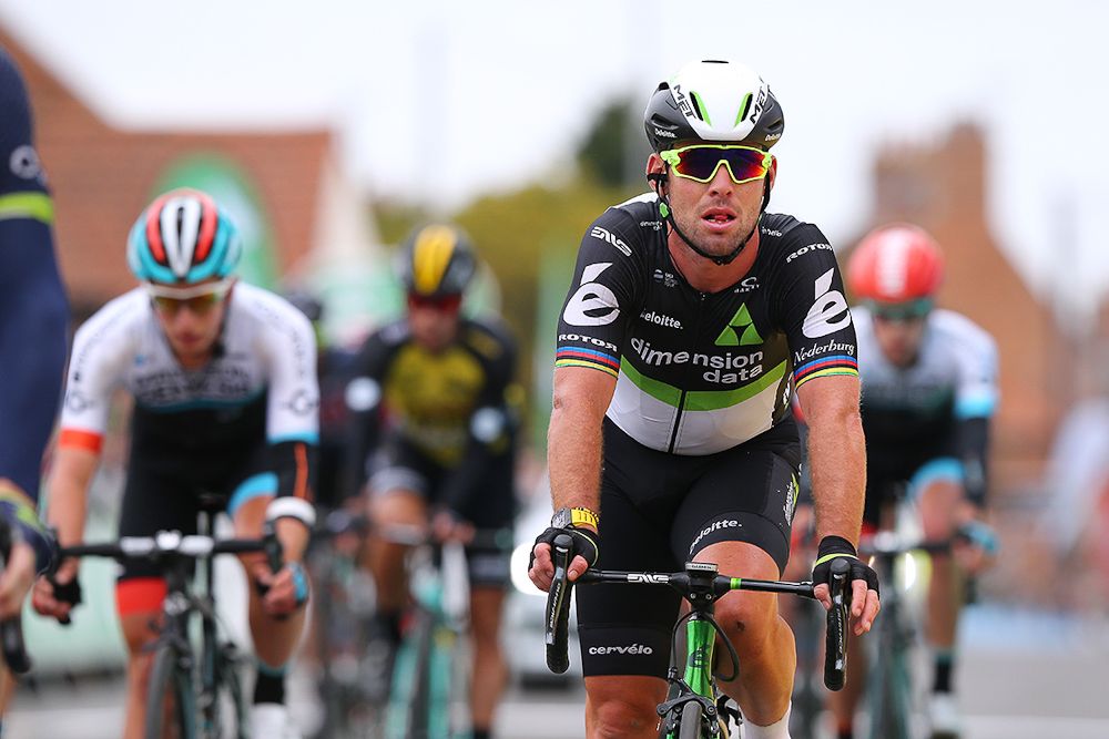 Mark Cavendish finishes stage 4 at the Tour of Britain