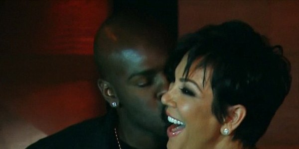 Corey Gamble kissing Kris Jenner on Keeping Up With the Kardashians