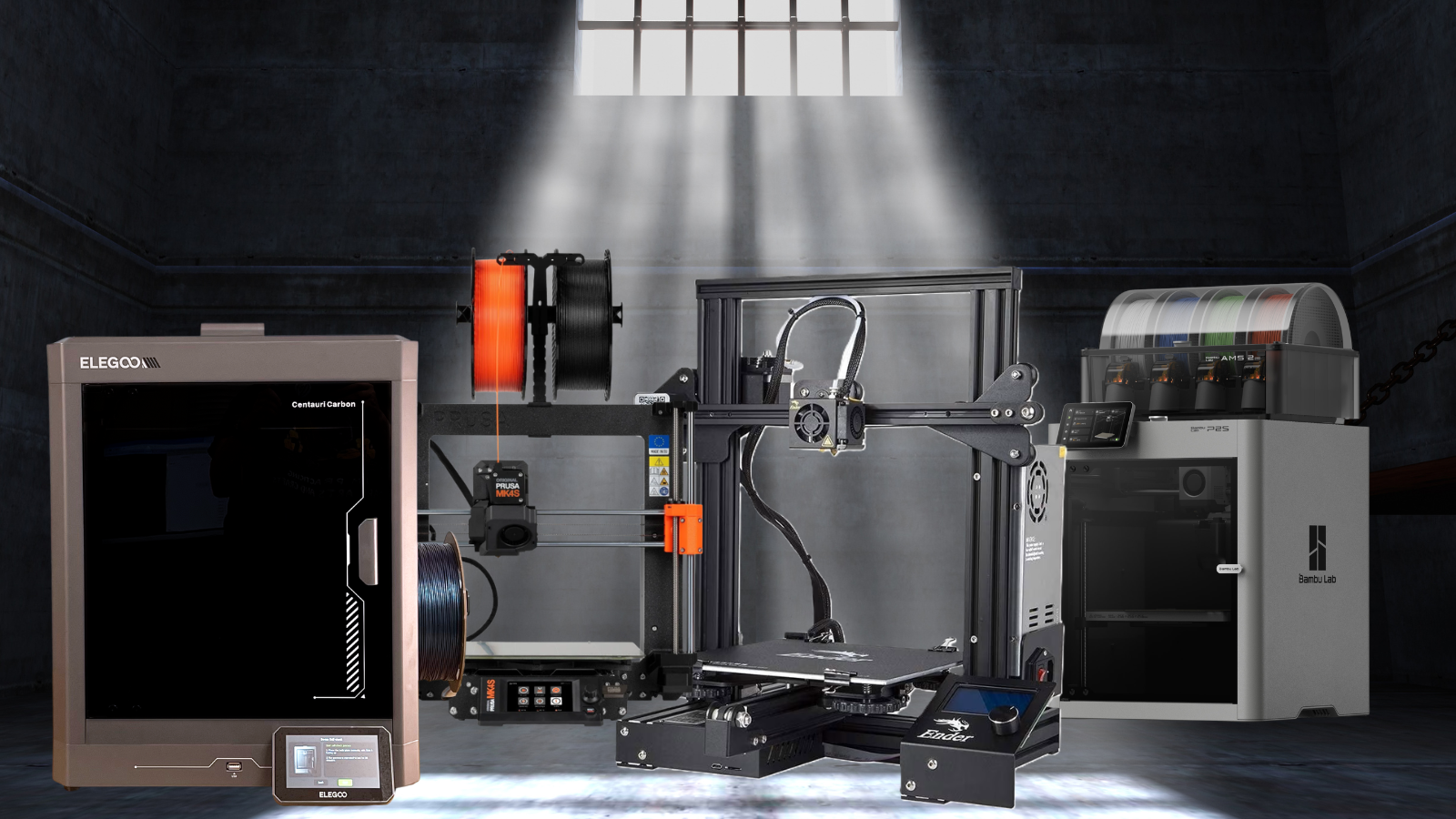 Line up of 3D Printers