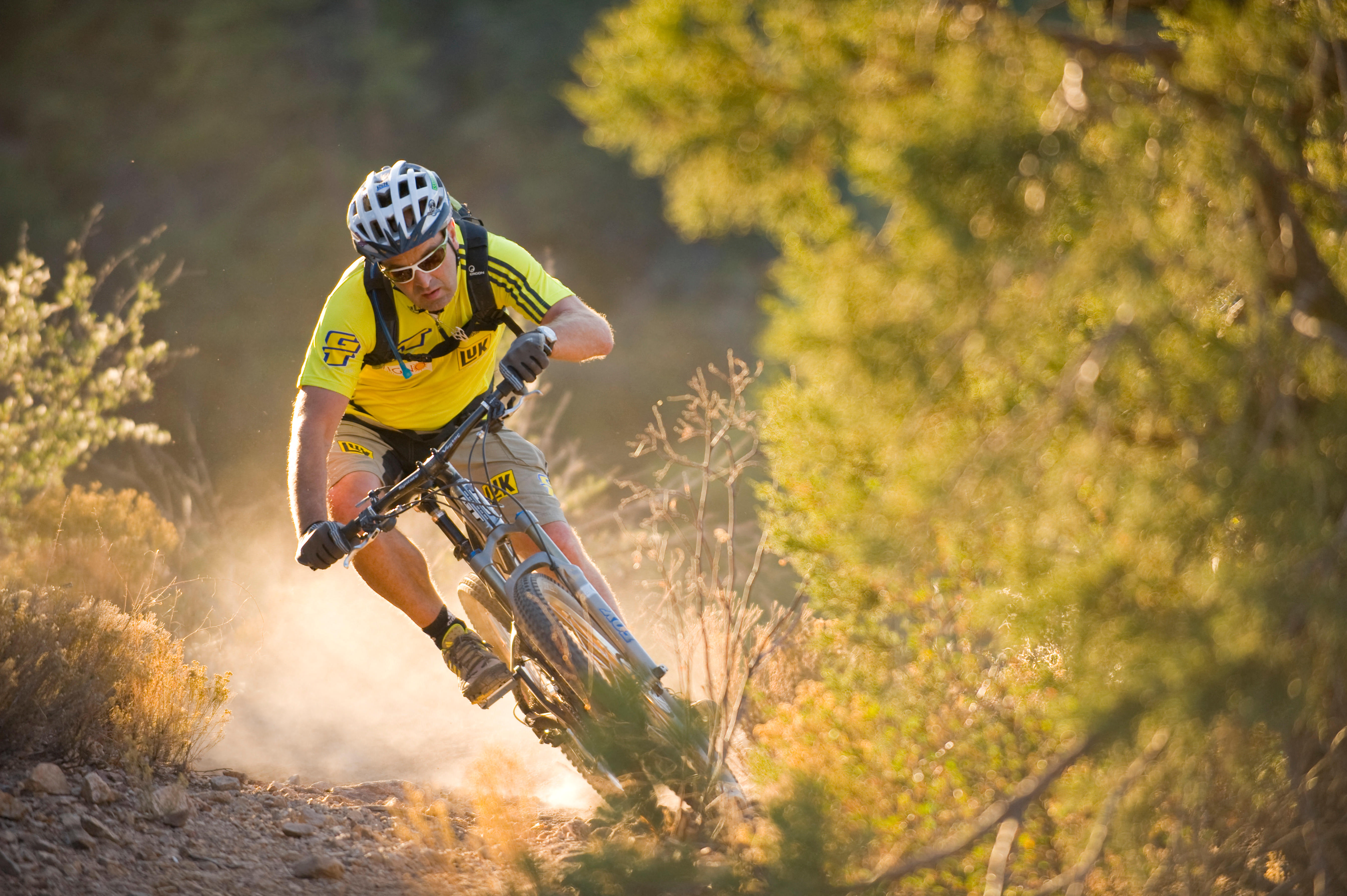 Hans Rey mountain biking in Arizona