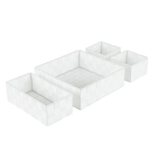 Set of 4 White Nylon Drawer Organisers