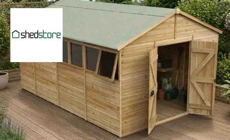 shed store logo top left with big shed