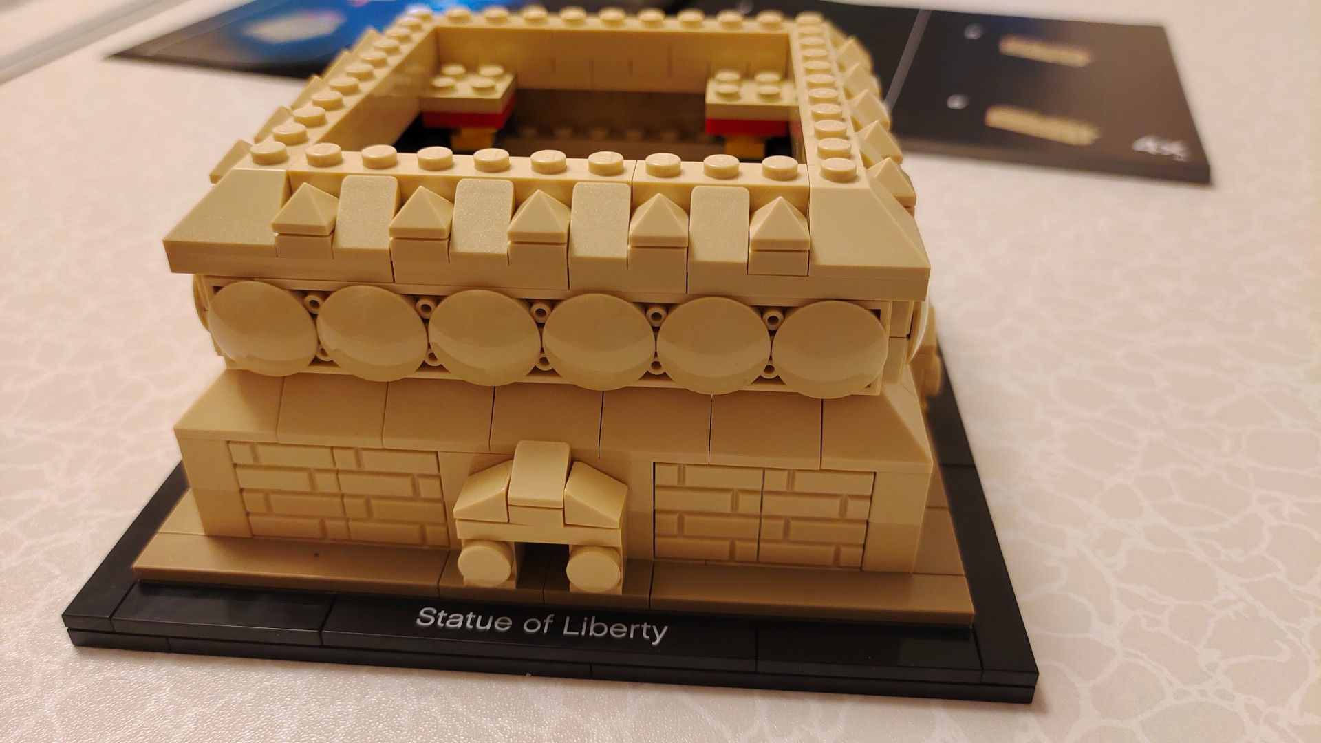 Lego Architecture Statue of Liberty 21042 - close up of the plinth during the start of construction.