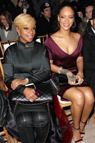 Mary J Bleige & Rihanna Front Row At New York Fashion Week AW15