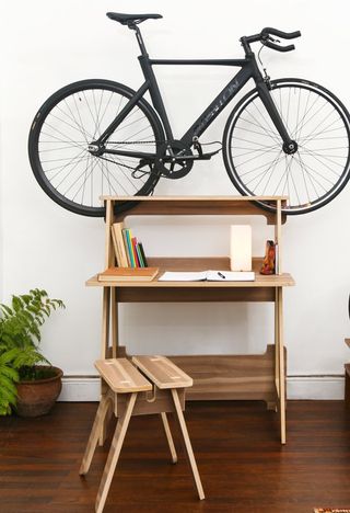 bike desk with drop leaf table