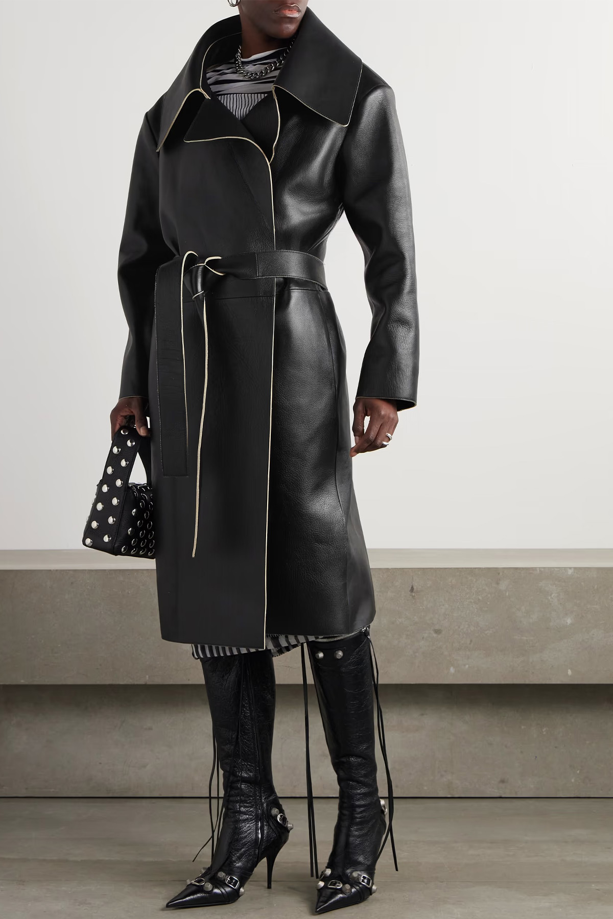 Acne Studios Belted Leather Coat
