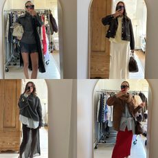 Larissa Mills in outfits with summer essentials for fall and winter