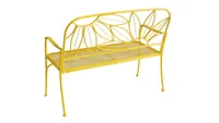 A yellow metal outdoor bench - Mainstays
