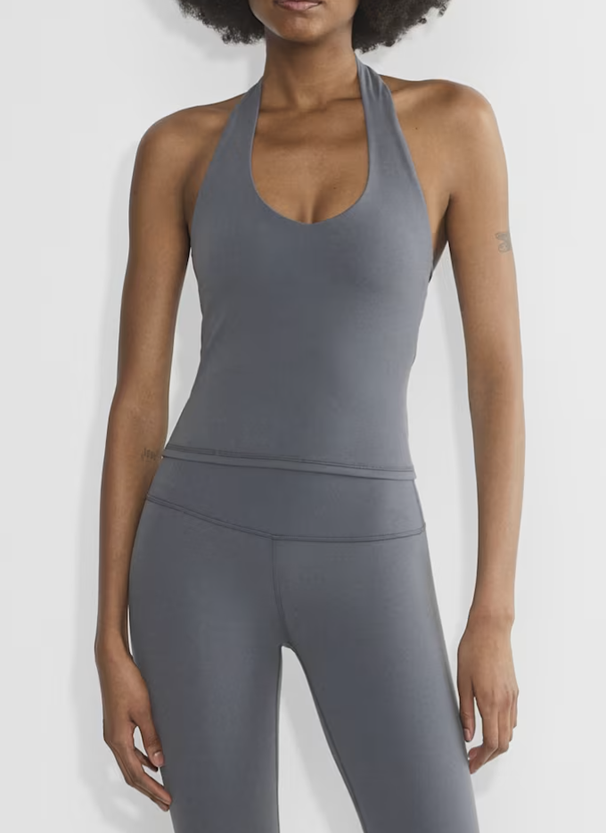 Golden, Butter Prime Halter Sports Tank