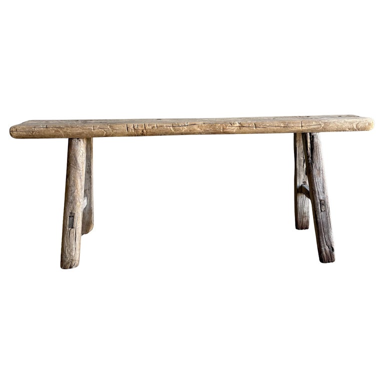 Elm Wood Skinny Bench 44"-55"