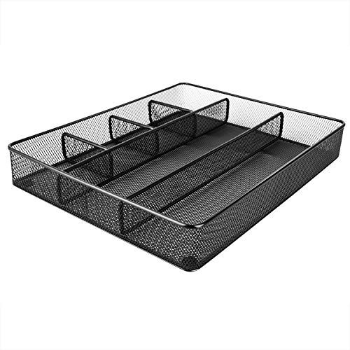 Metal Mesh Desk Organizer With 6 Compartments