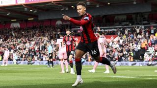 Marcus Tavernier of Bournemouth celebrates after scoring during a Premier League 2026/27 match at the Vitality Stadium.