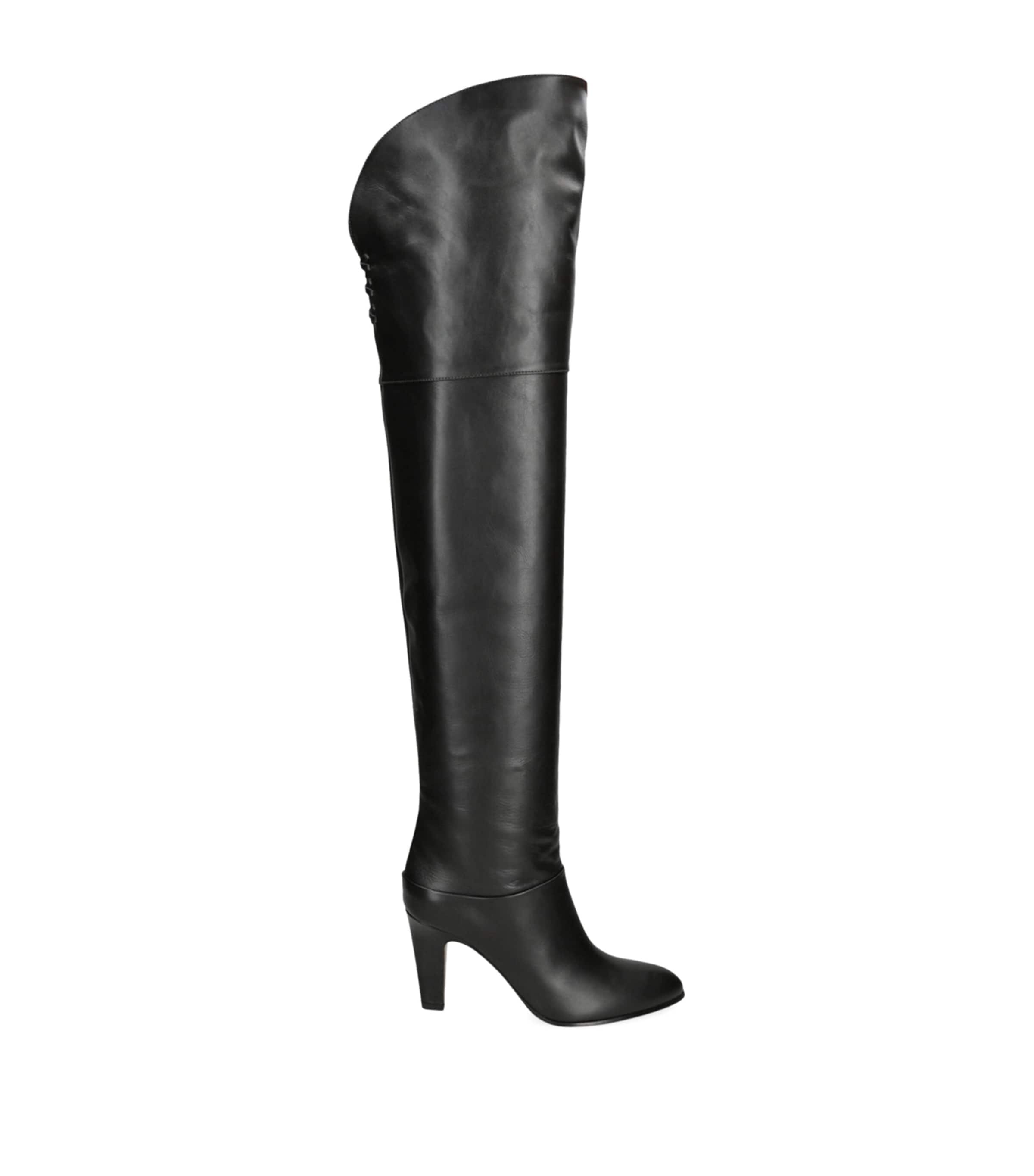 Chlo&amp;eacute; Leather Eve Over-The-Knee Boots 85