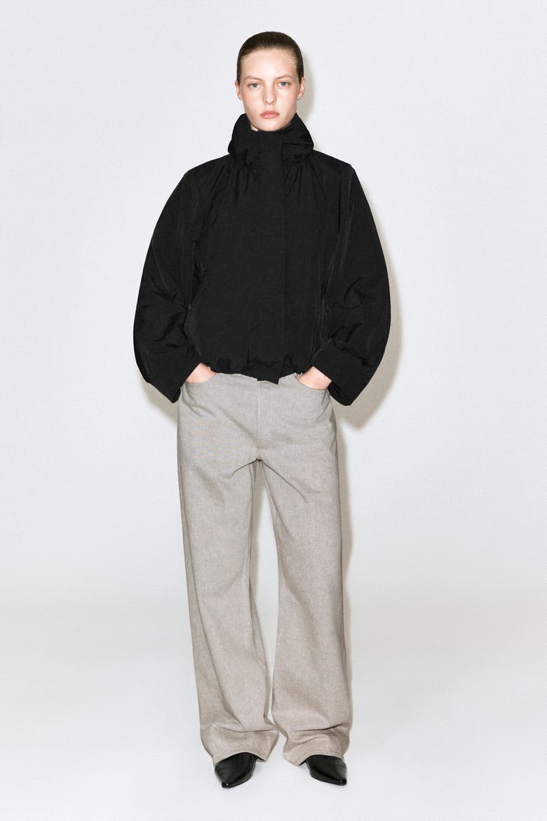 Nylon Mock-Neck Jacket