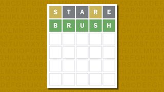 Wordle answer 825 on a yellow background