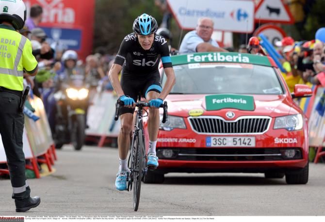 Chris Froome (Team Sky) digs deep to limit his losses
