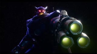 Emperor Zurg takes aim at Buzz Lightyear in the latter's standalone Pixar movie