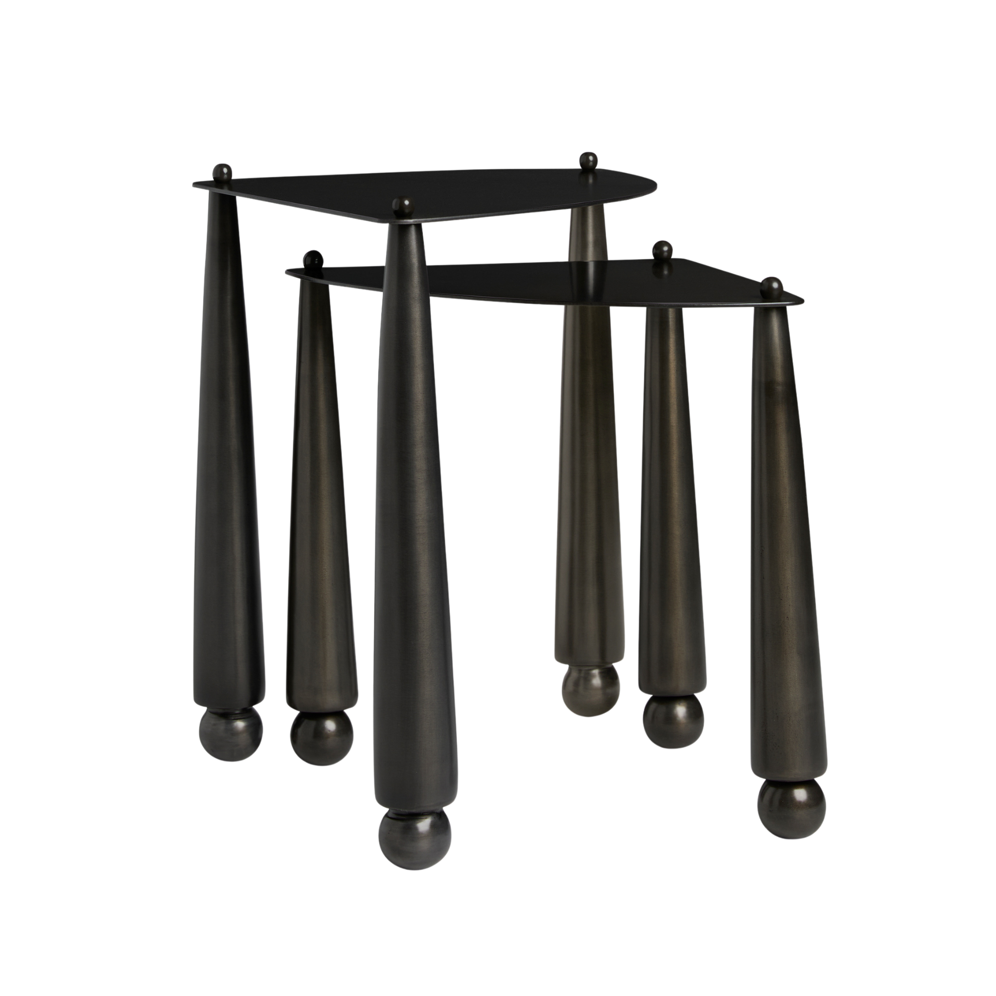 two black nesting tables