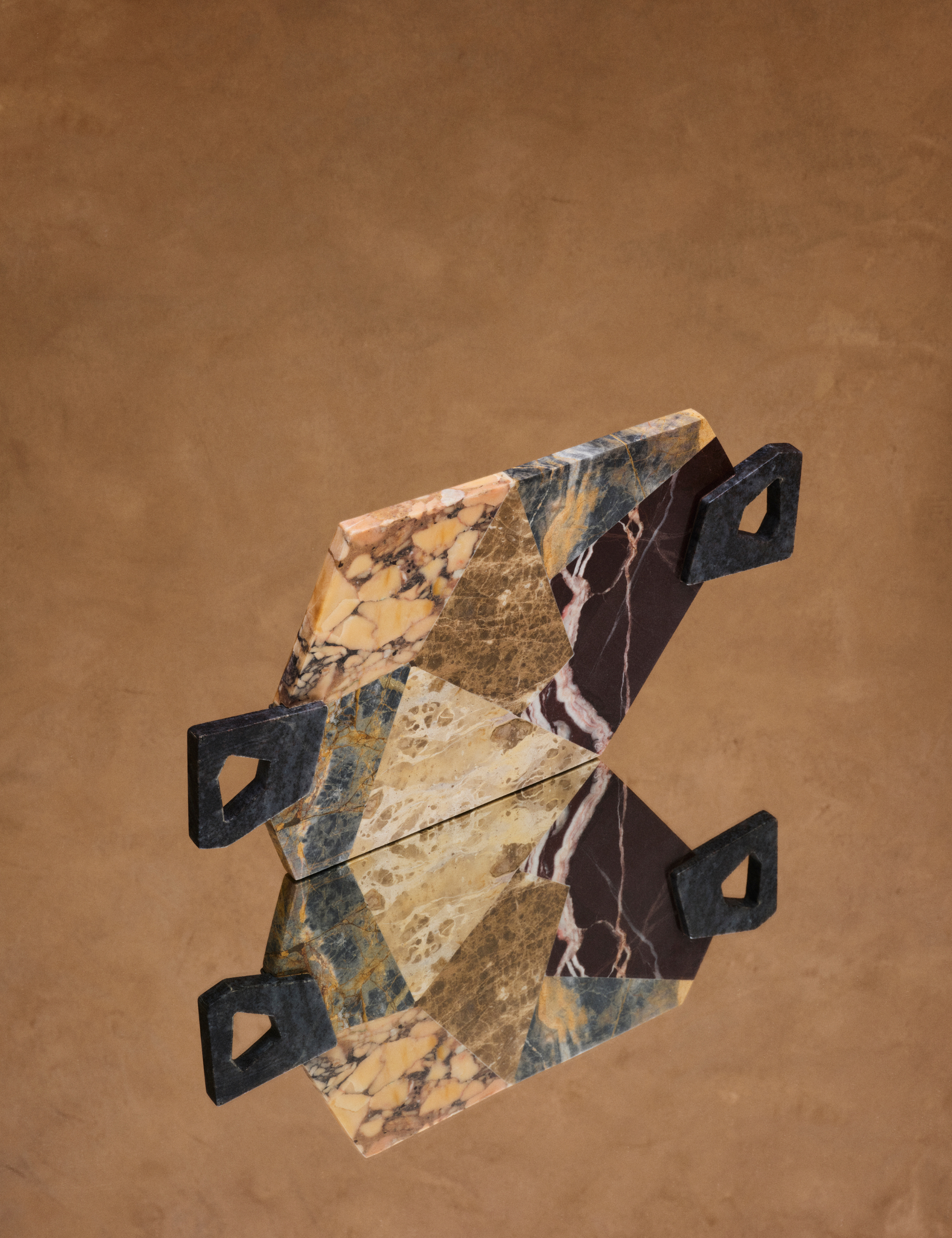 Marble tray pictured against a neutral background