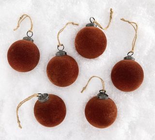 Brown velvet ornaments