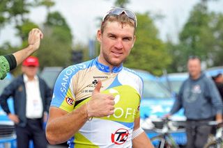 Thumbs up from stage 3 winner Alexander Serebryakov (Team Type 1-Sanofi)