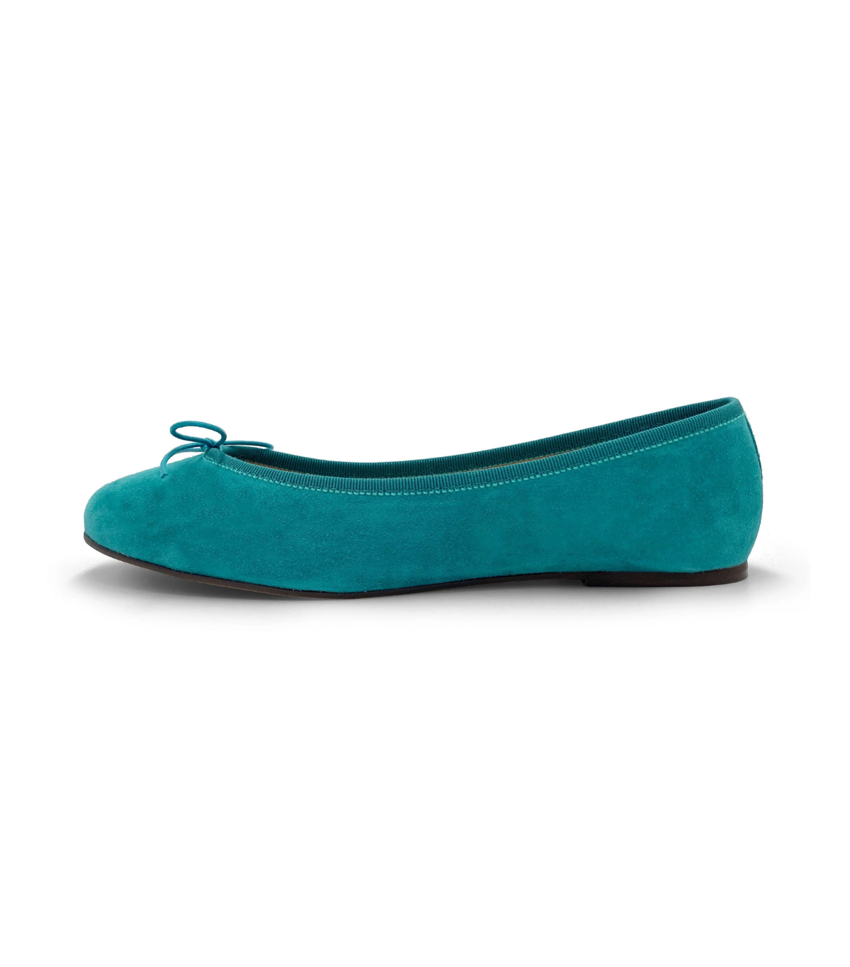 Peacock Blue Suede Ballet Flats - Us5 - It35