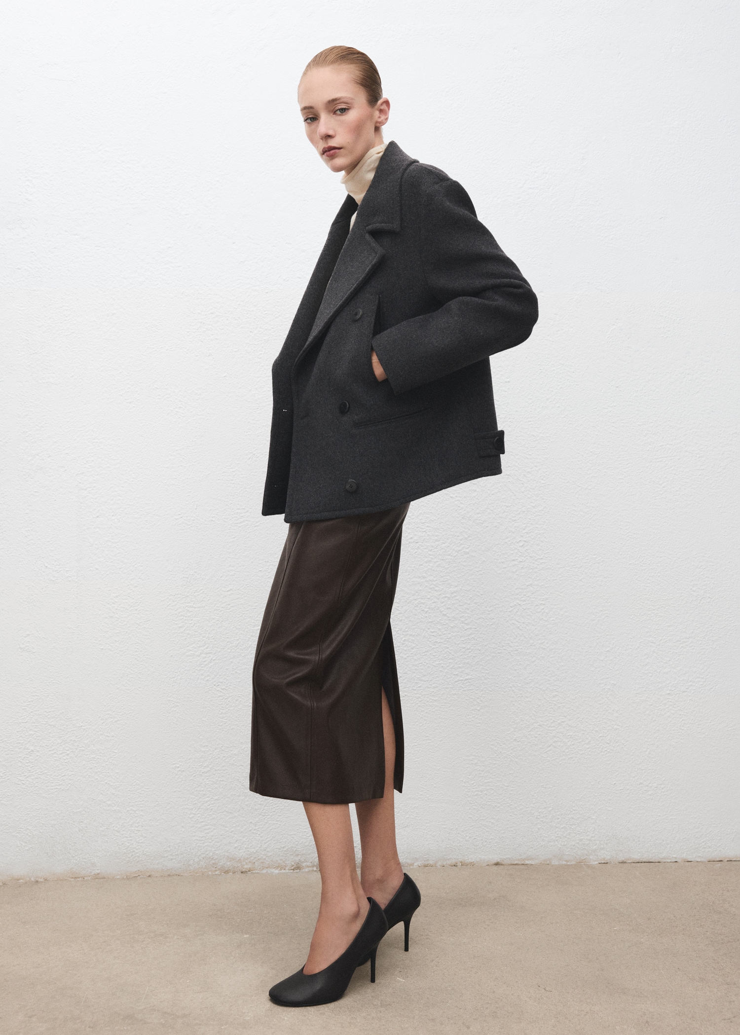 Faux-Leather Pencil Skirt - Women | Mango Usa