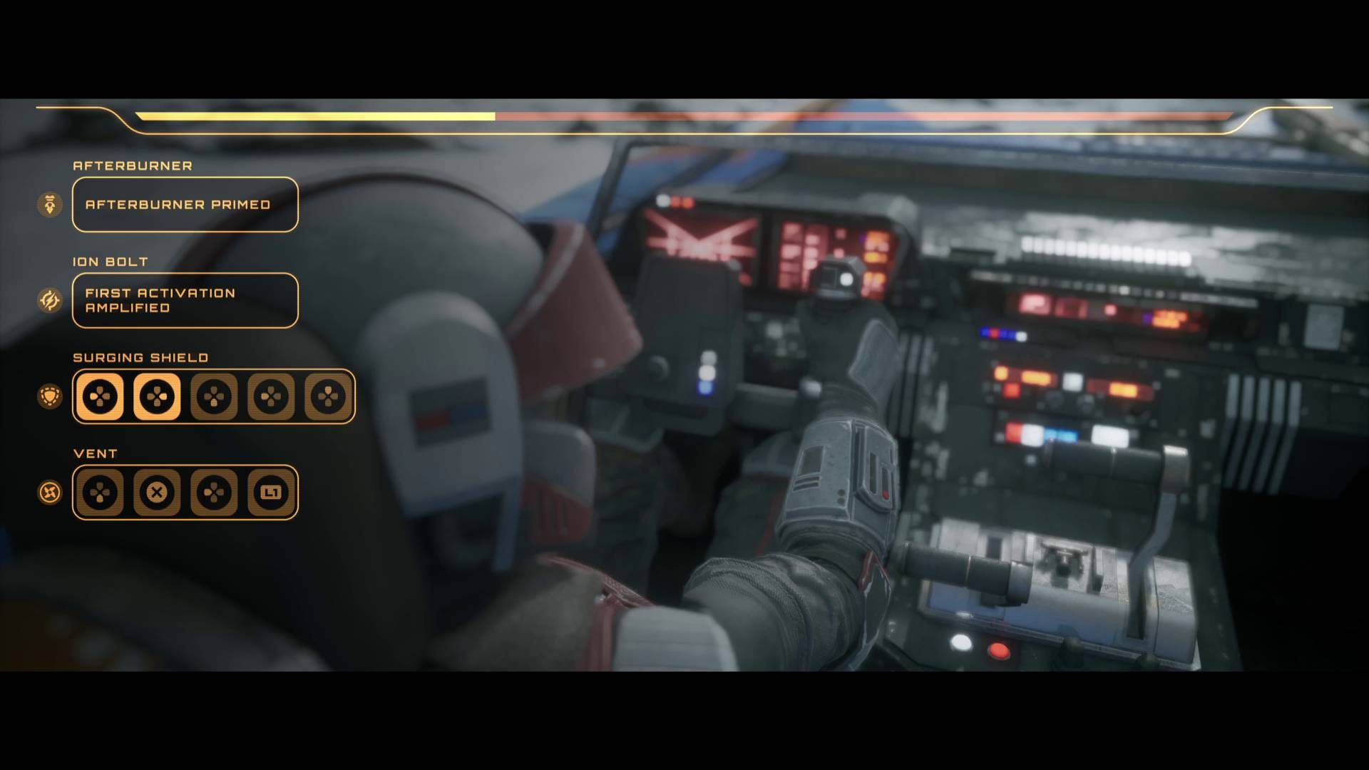 Star Wars Galactic Racer pre-race checks ability inputs on screen