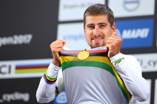 Peter Sagan (Slovakia) soaks in the jersey presentation
