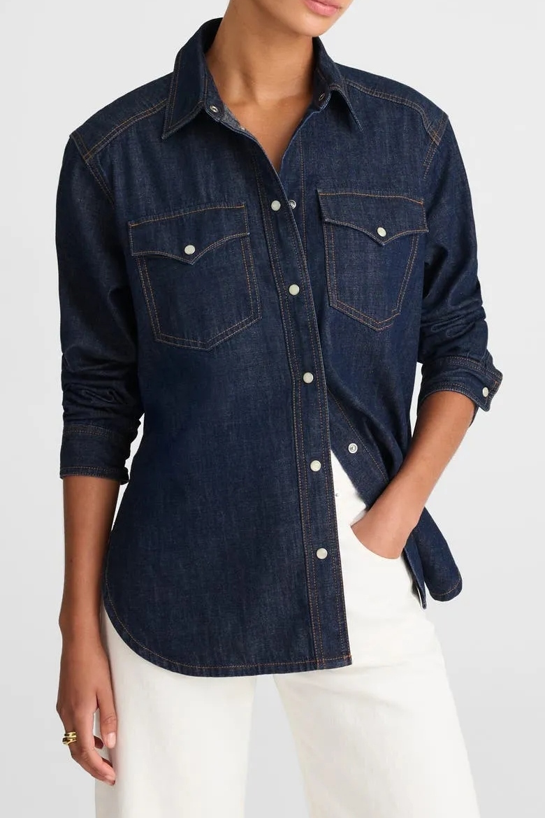 Madewell, Western Oversize Denim Button-Up Shirt