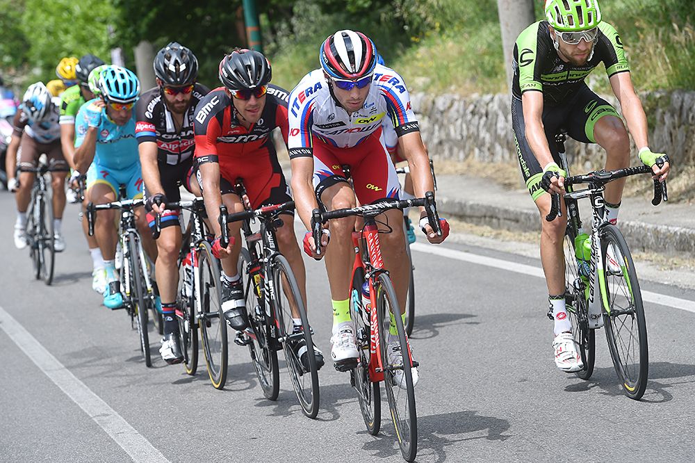 Maxim Belkov (Katusha) leads the day's breakaway