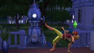 Så fuskar du i Sims 4: Två simmar som står och kysser varandra i en passionerad kyss.