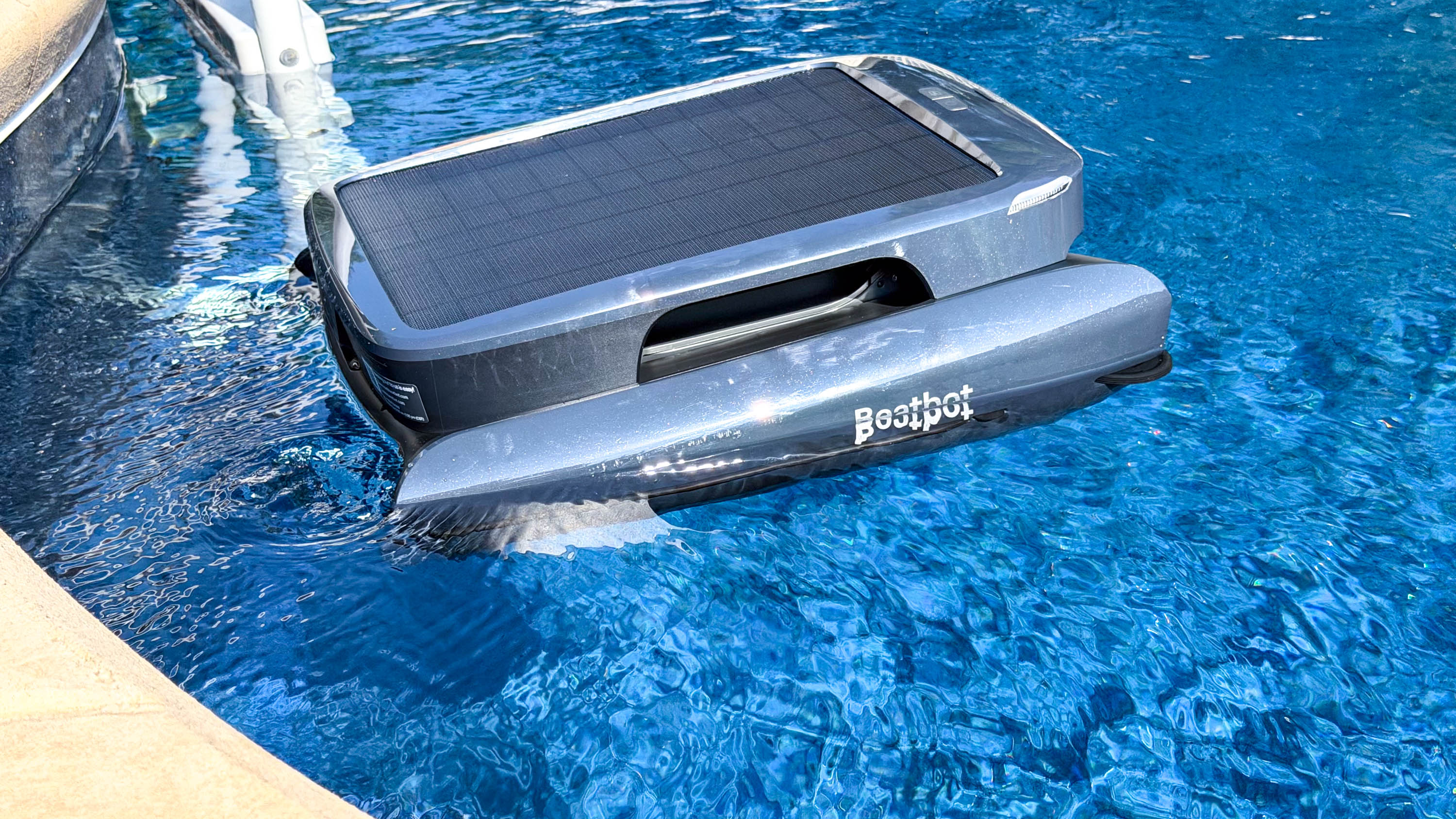 BeatBot iSkim skimmer shown in the pool