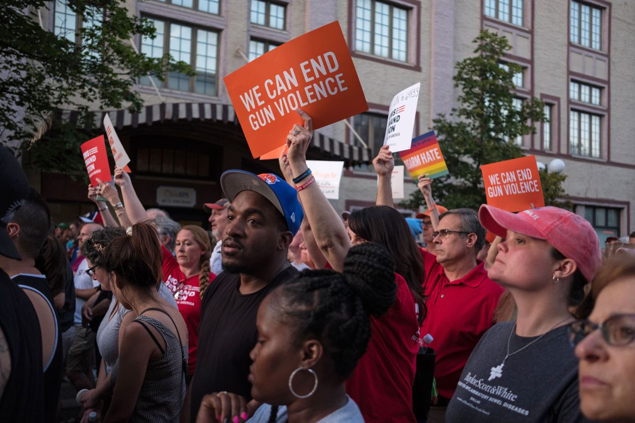 A vigil for gun violence victims