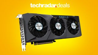 deals image: Gigabyte AMD Radeon RX 6600 graphics card on yellow background