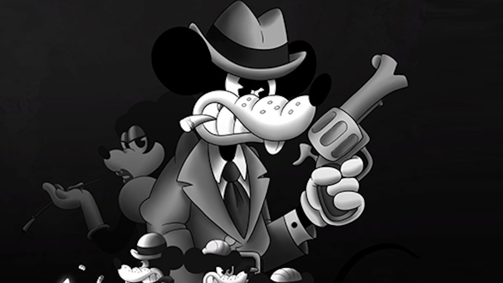 Mouse key art - a tough guy mouse with a gun