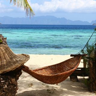island hammock with white sandy beaches and crystal blue waters