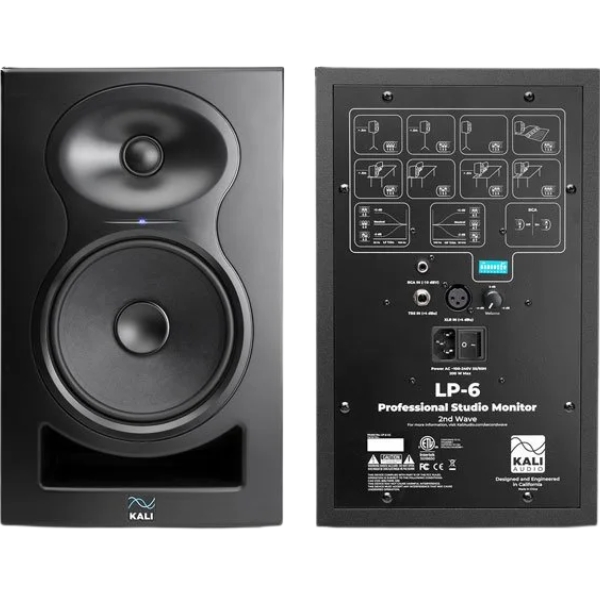 A pair of Kali Audio LP-6 V2 studio monitors